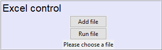 Excel Control Interface