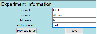 Experiment Information Interface